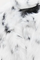 ANIMAL PRINT FAUX FUR SHORT COAT