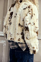 FAUX FUR ANIMAL PRINT JACKET