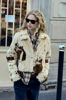 FAUX FUR ANIMAL PRINT JACKET