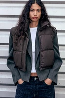 CROPPED RUBBERIZED PUFFER VEST