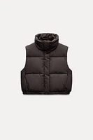 CROPPED RUBBERIZED PUFFER VEST