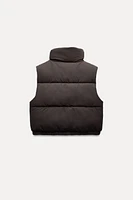 CROPPED RUBBERIZED PUFFER VEST