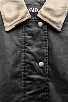 CORDUROY COLLAR WAXED JACKET