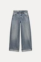 TRF RELAXED FOLD UP LOW-RISE JEANS