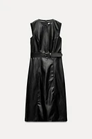 BELTED FAUX LEATHER DRESS ZW COLLECTION