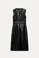 BELTED FAUX LEATHER DRESS ZW COLLECTION