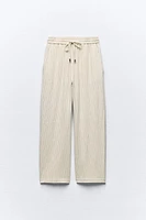 STRIPED LINEN BLEND PANTS