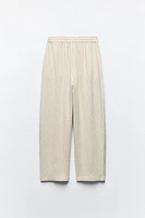 STRIPED LINEN BLEND PANTS