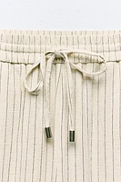 STRIPED LINEN BLEND PANTS