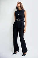 FLARED HIGH-WAISTED PANTS