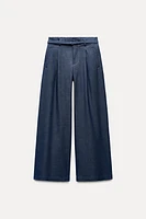 BELTED WIDE LEG PANTS