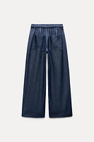 BELTED WIDE LEG PANTS