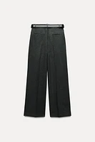 WIDE LEG BELTED PANTS