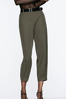 BELTED ANKLE PANTS