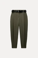 BELTED ANKLE PANTS