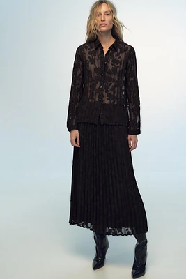 DEVORÉ SEMI-SHEER PLEATED SHIRT