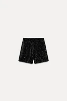 SEQUIN HIGH WAISTED SHORTS