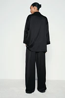 WRINKLED EFFECT WIDE LEG PANTS