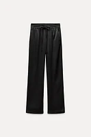 WRINKLED EFFECT WIDE LEG PANTS