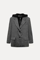 COMBINATION HOODIE HERRINGBONE BLAZER