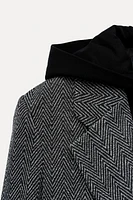 COMBINATION HOODIE HERRINGBONE BLAZER