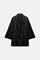 WRINKLE LOOK DOUBLE BREASTED BLAZER