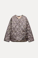 ANIMAL PRINT PUFFER JACKET