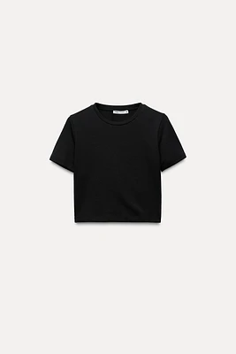 CROPPED STRETCH T-SHIRT