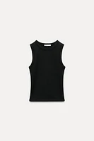 SLEEVELESS RIBBED T-SHIRT