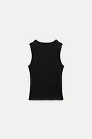 SLEEVELESS RIBBED T-SHIRT