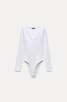 V-NECK RIB BODYSUIT