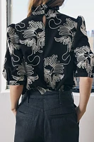 CONTRAST EMBROIDERED SHIRT ZW COLLECTION