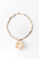 COMBINATION RESIN FLOWER NECKLACE