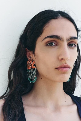 FLORAL BEADED EARRINGS