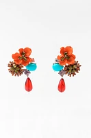 JEWEL BEADS FLOWER EARRINGS