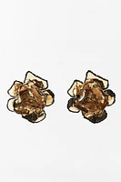 ENAMELED FLOWER EARRINGS