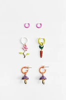 ENAMELED CHARM EARRING PACK