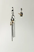 BEJEWELED PEARL PIERCING EARRINGS