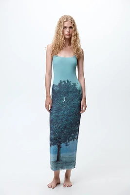 RENÉ MAGRITTE PRINT TULLE DRESS