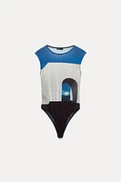 RENÉ MAGRITTE PRINT TULLE BODYSUIT