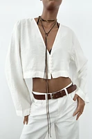 RELAXED FIT CROP SHIRT