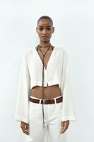 RELAXED FIT CROP SHIRT