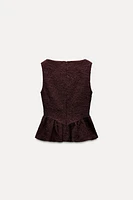 RUFFLED JACQUARD TOP