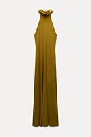 LONG OPEN BACK HALTER DRESS