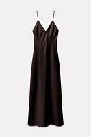 SATIN EFFECT MIDI DRESS