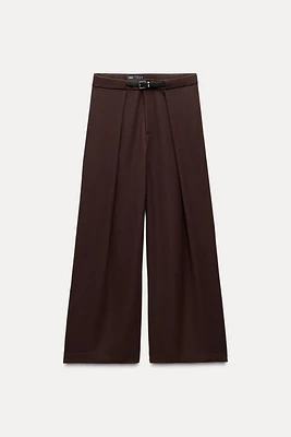 PLEATED PANTS WITH BELT