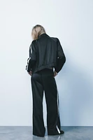 SIDE STRIPE SATIN EFFECT JACKET