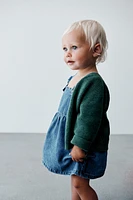 RUFFLED DENIM PINAFORE