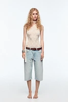 TRF LOW WAIST BAGGY DENIM SHORTS