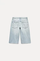 TRF LOW WAIST BAGGY DENIM SHORTS